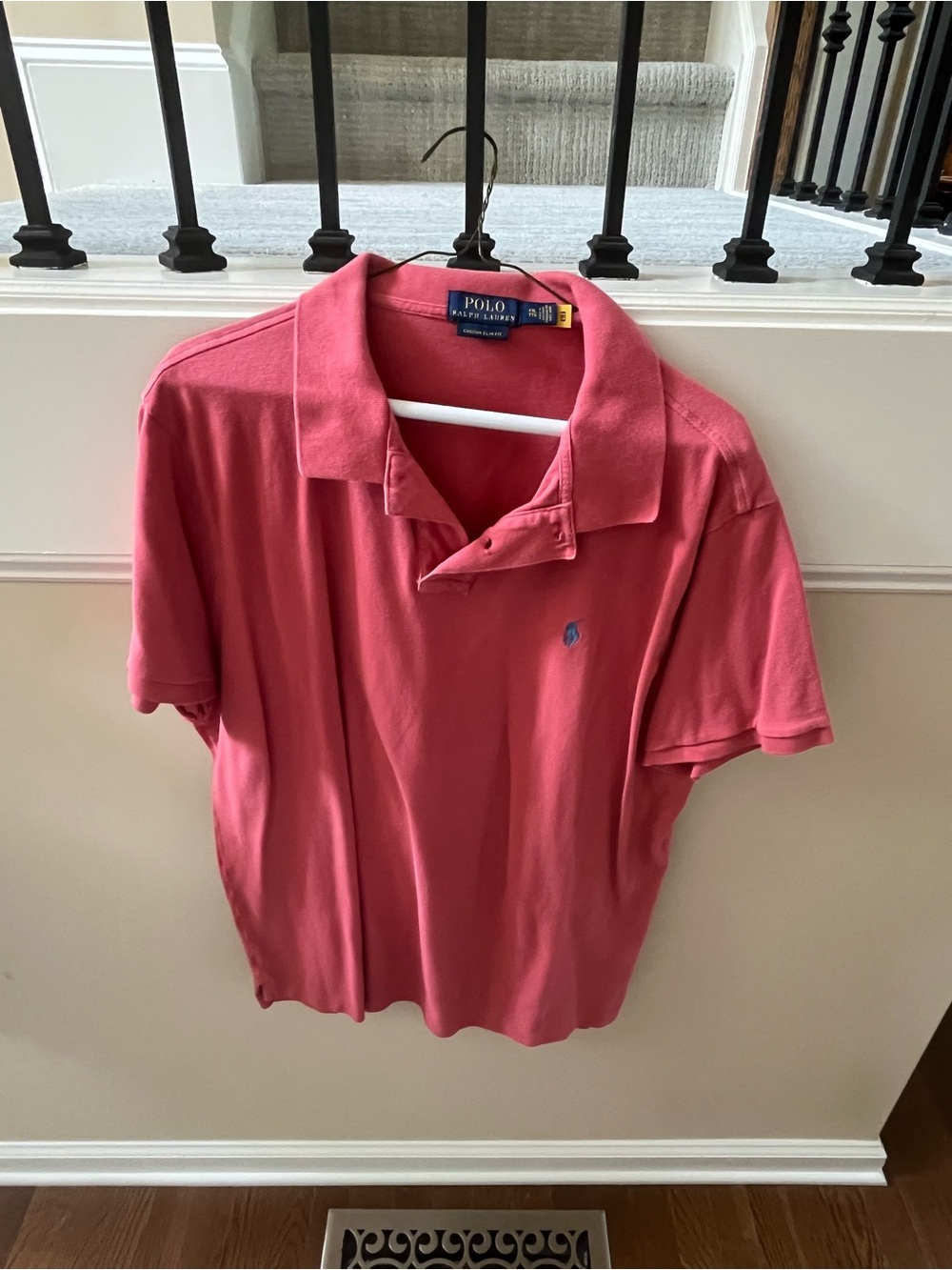 Ralph Lauren XXL Coral Pink Polo Shirt with Embroidered Pony